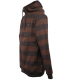 Cleptomanicx Stripe 3.0 Hooded Pullover Dark Chocolate