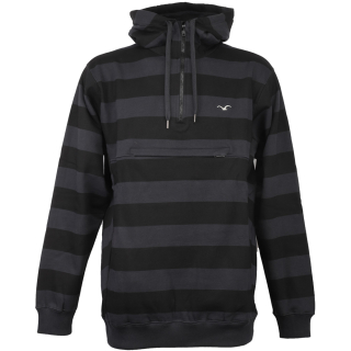 Cleptomanicx Hooded Stripe Pullover Blue Graphite M