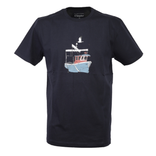 Cleptomanicx Fly Boat T-Shirt Sky Captain L