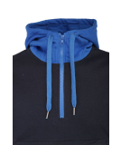 Cleptomanicx Hooded Block Pullover Sky Captain