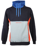 Cleptomanicx Hooded Block Pullover Sky Captain L