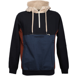 Cleptomanicx Block Hooded Pullover Ensign Blue